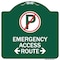 Signmission Emergency Access Route W/ Bidirectional Arrow, Green & White Aluminum Sign, 18" x 18", GW-1818-24111 A-DES-GW-1818-24111 - alternate 1